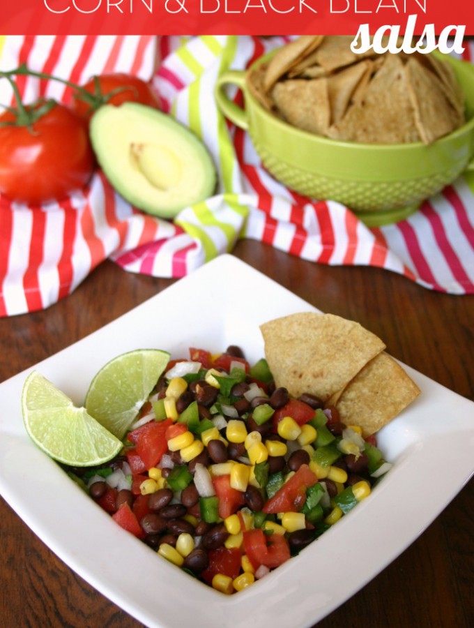 You'll love this healthy and fresh Corn & Black Bean Salsa! It's fantastic on a bed of spinach, inside tortillas with a little cheese, or with homemade tortilla chips! | Feel Great in 8 - Healthy Real Food Recipes