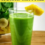 Don't let the healthy green color fool you, this smoothie has a delicious tropical flavor that even picky eaters will love! #greensmoothie #healthy