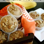 These Whole-Wheat Banana Muffins are packed with healthy ingredients like whole wheat flour, coconut oil, flaxseed, and greek yogurt AND they are absolutely delicious! #healthy #breakfast #muffins