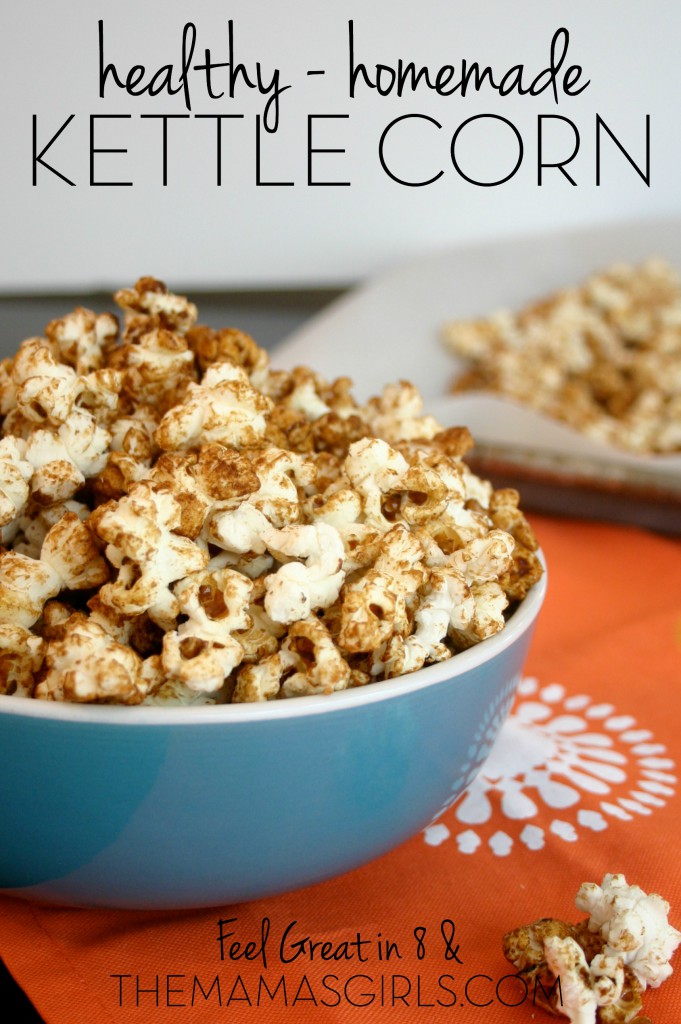 You won’t believe how quick and easy it is to make this homemade kettle corn popcorn – no special equipment required! And, by substituting healthy coconut oil and unrefined coconut sugar you can have a healthy, whole grain, sweet and salty snack to enjoy guilt-free. #healthy #dessert #popcorn
