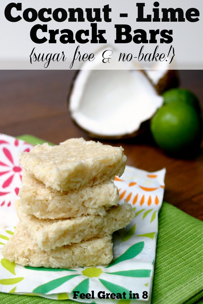The flavor combination of coconut and lime in these easy Coconut-Lime Crack Bars is to die for! Plus, they are sugar free and no-bake! #coconut #lime #healthydessert