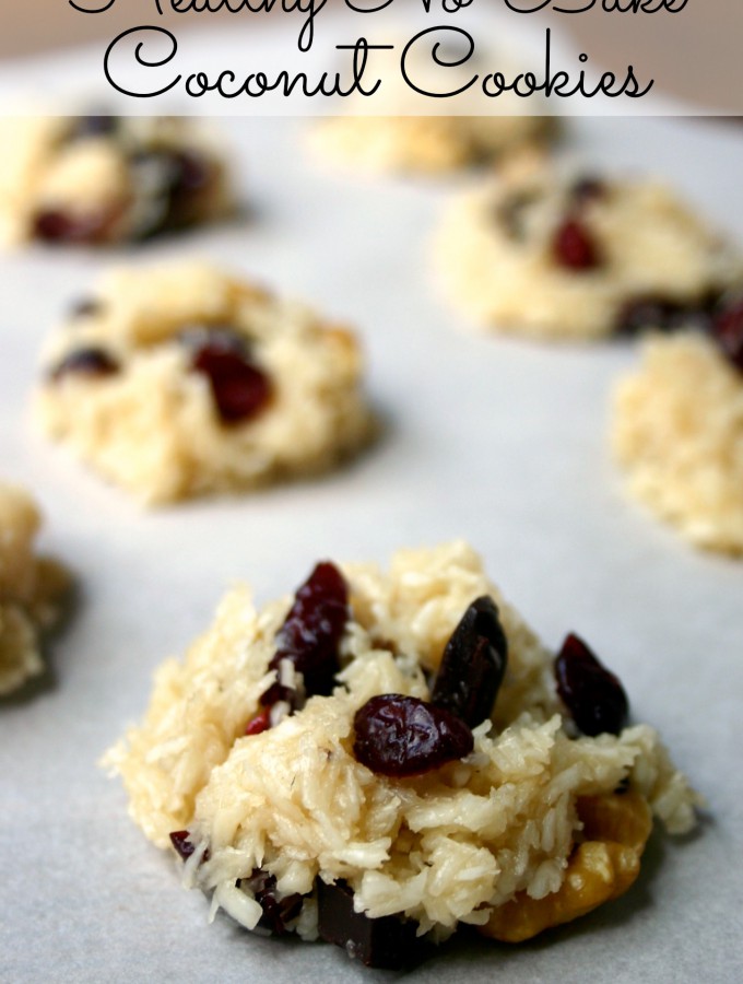 These no-bake coconut cookies are quick and easy to throw together and are refined sugar-free!