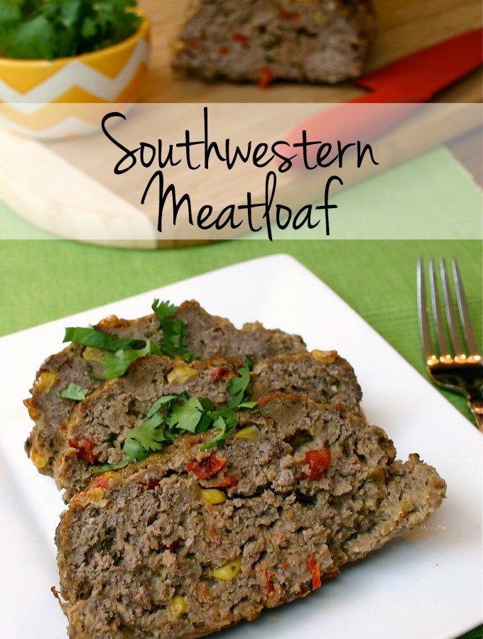 This delicious, healthy Southwestern Meatloaf is packed with extra veggies and will be a family favorite dinner! #dinner #hamburger #vegetables #healthy