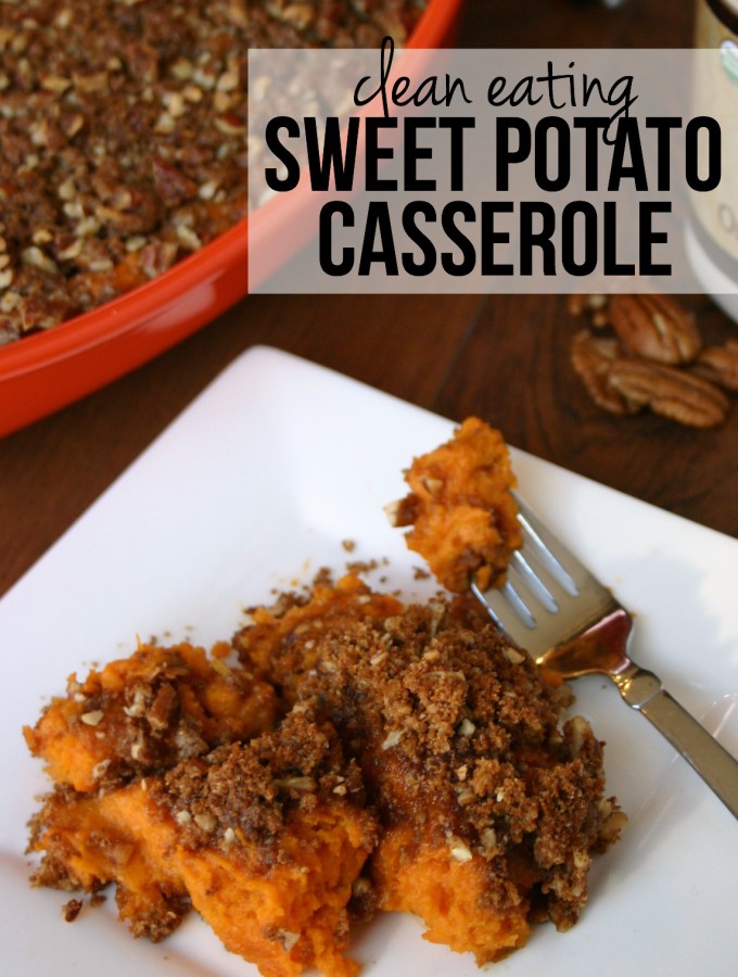 This Clean Eating Sweet Potato Casserole is always a favorite holiday recipe! Easy, healthy and delicious! | Feel Great in 8