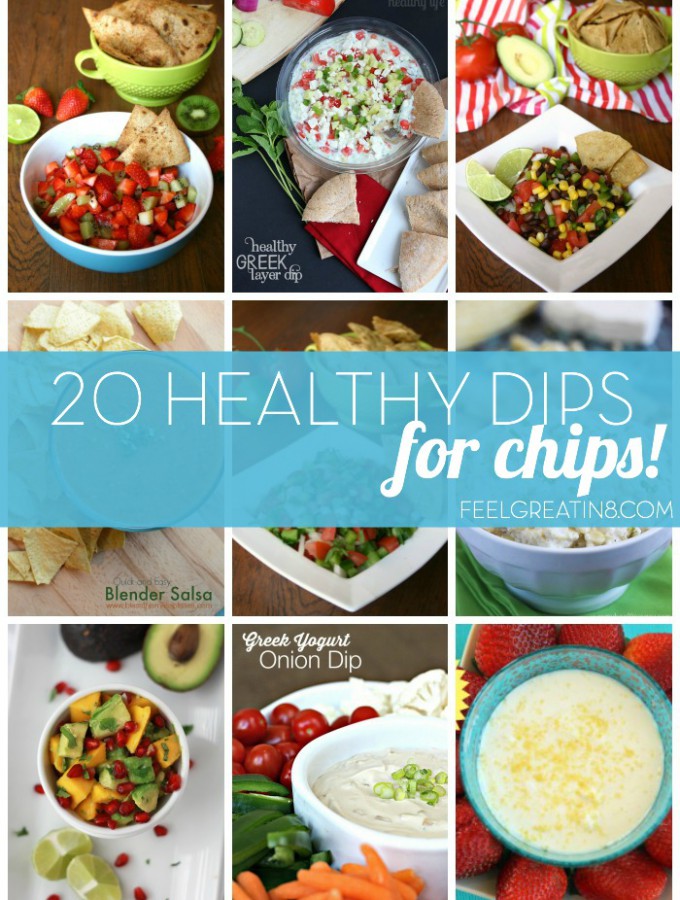 20 Healthy Chip Dip Recipes - You'll be the favorite guest at any party with this collection of healthy, clean eating, real food dips! | Feel Great in 8 - Healthy Real Food Recipes