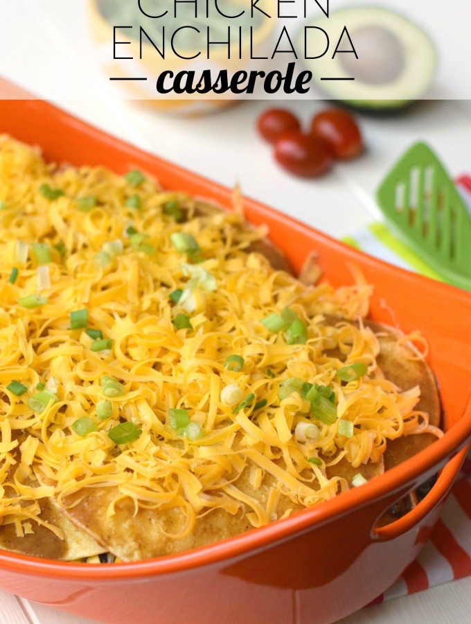 This Chicken Enchilada Casserole recipe is so simple to make, gluten-free and super delicious! It's sure to be a healthy family favorite! | Feel Great in 8 - Healthy Real Food Recipes