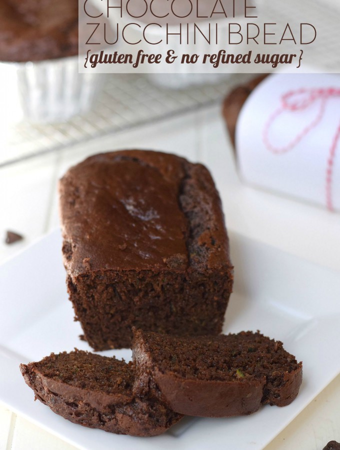 This Chocolate Zucchini Bread is so moist and delicious, you'd never guess it is gluten free, dairy free, high in protein and fiber, and has no refined sugar! | Feel Great in 8 - Healthy Real Food Recipes