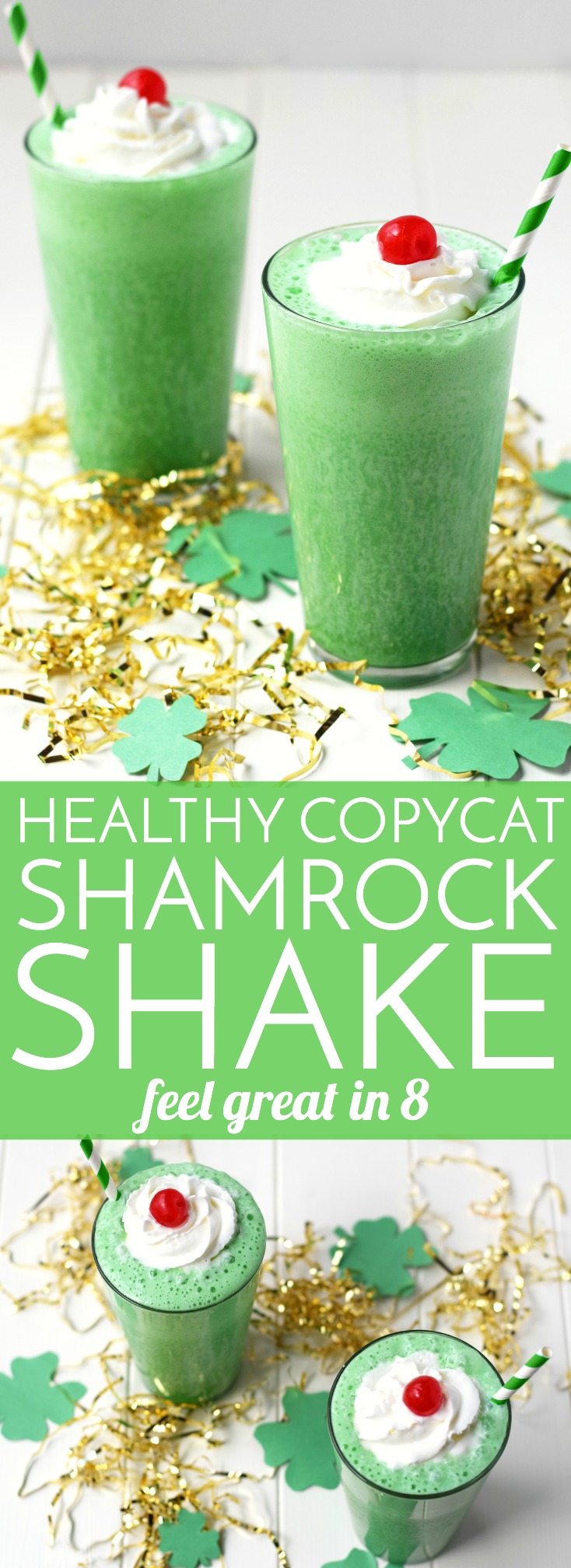Healthy Shamrock Shake Recipe - This healthy copycat recipe is the perfect 160 calorie treat to help you avoid the drive-through!