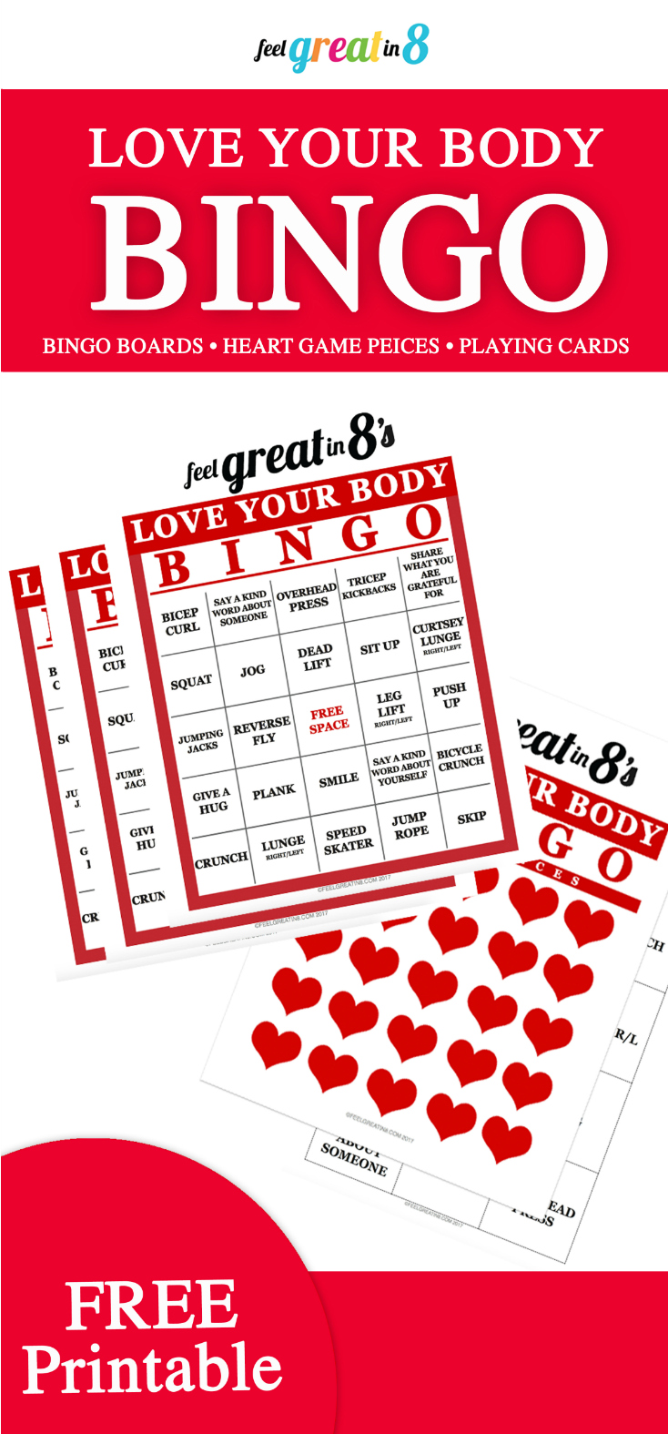 Love Your Body Fitness Bingo {Free Printable!} - Feel Great in 8 Blog