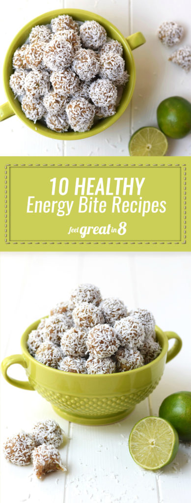 10 Healthy Energy Bites Recipes - These energy bites made with only real food ingredients and packed with protein, fiber and healthy fats make the perfect mid-morning or afternoon snack!